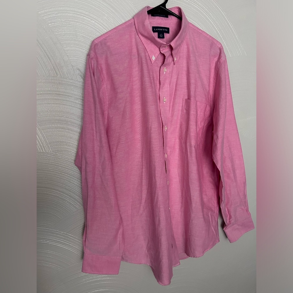 Men's Lands End No Iron Original Oxford Shirt Size 16-34 35